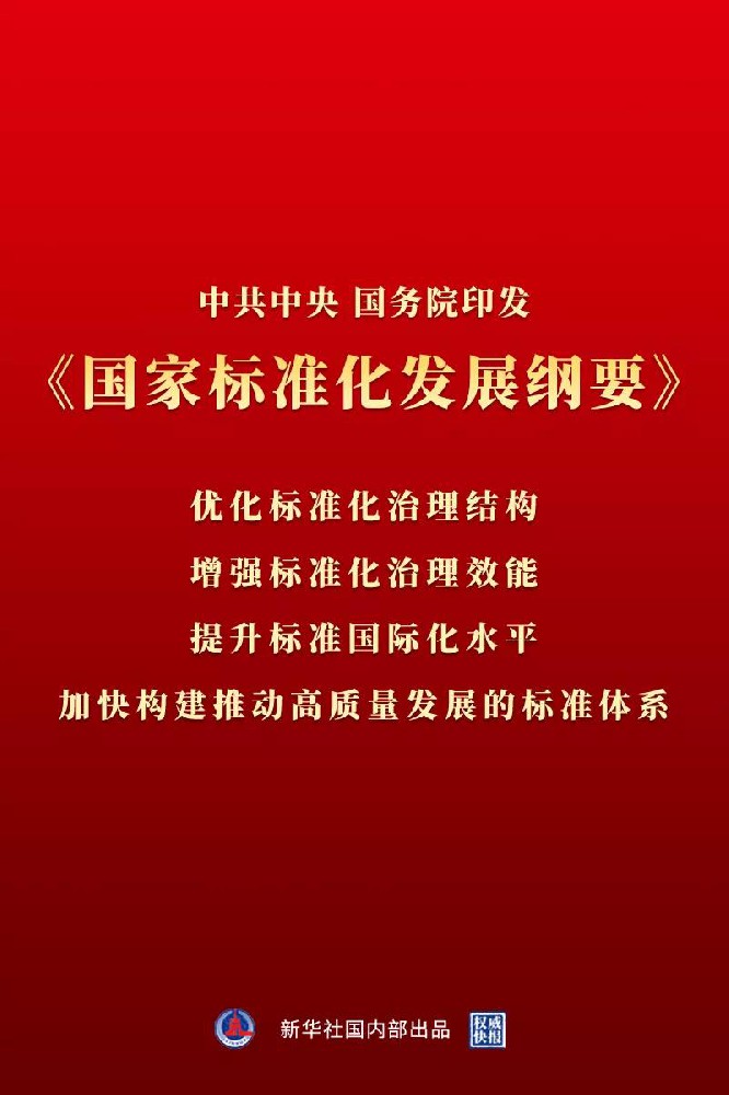 中共中央、国务院印发了《国家标准化发展纲要》，并发出通知